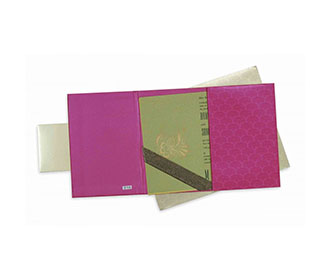 Designer Wedding Invitation in Pink with Multi color Inserts