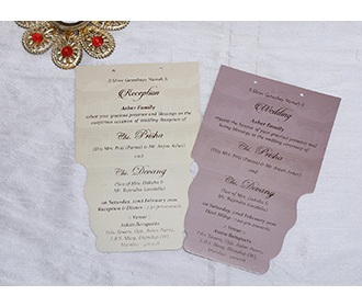 Dulha Dulhan theme laser cut Indian wedding invitation