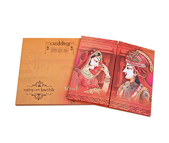 Dulha Dulhan theme Royal Indian wedding invitation