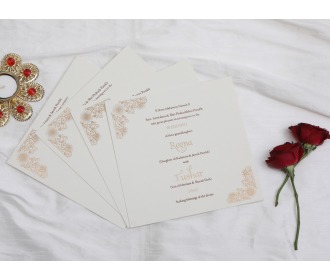 Elegant beige laser cut wedding invite