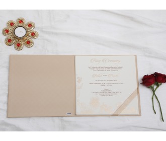 Elegant beige with floral wedding invite
