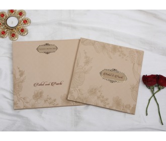 Elegant beige with floral wedding invite
