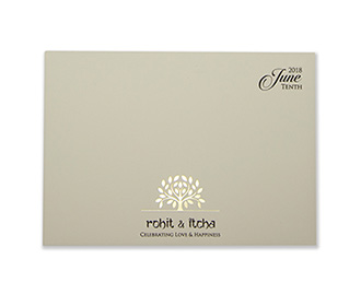 Elegant designer tree of life wedding card in cream