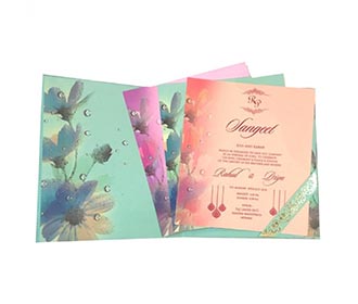 Elegant flower theme wedding invite fresh spring colours