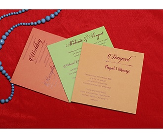 Elegant Indian wedding invitation with laser cut designs
