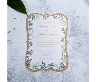 Elegant wedding invitation card in abstract shape