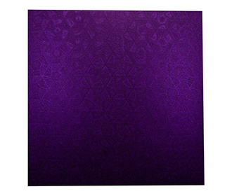 Elegant Wedding Invite in Rich Purple with Golden Patterns