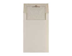 Elegant White and Golden Floral Design Card