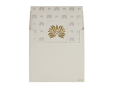 Elegant White and Golden Lotus Design Card
