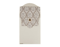 Elegant White and Maroon Floral Design Ganesha Card