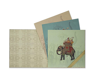Elephant theme royal Indian wedding invitation card