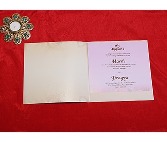 Exquisite floral Indian wedding invitation in pastel colours