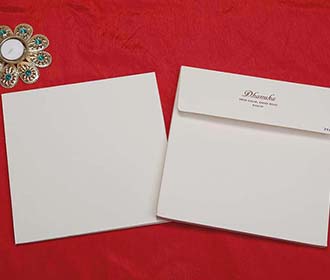 Floral Indian Wedding Invitation Card in Ivory Colour