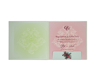 Floral Multifaith Indian wedding card in green