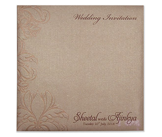 Floral muslim wedding invitation in dusty pink colour