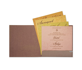 Floral muslim wedding invitation in dusty pink colour