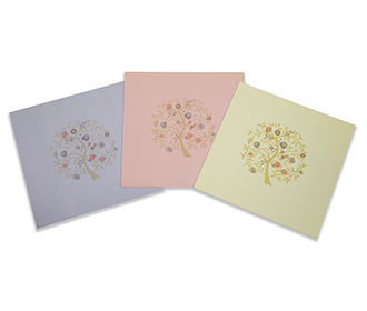 Floral theme wedding invitation card in pastel colours