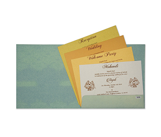 Floral themed wedding card in mint colour