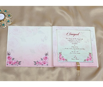 Floral wedding invitation in multiple pastel colours