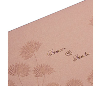 Floral wedding invitation in pastel pink colour
