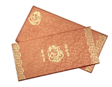 Shree Ganesh Wedding cards in Orange and Golden Colour