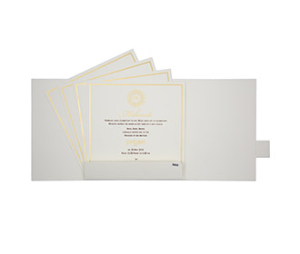 Ganesha theme wedding invitation in Ivory with minimalistic design