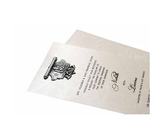 Ganesha Theme Wedding Invitation in Ivory with Pull out insert