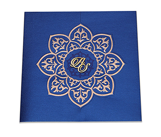 Ganesha theme wedding invitation in royal blue colour