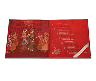 Ganesha theme wedding invite with hindu wedding rituals