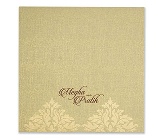Ganesha themed laser cut invite in parchment colour