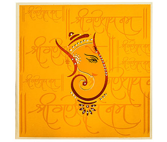 Sample Ganesha Themed Wedding Cards with Hindu Shlokas