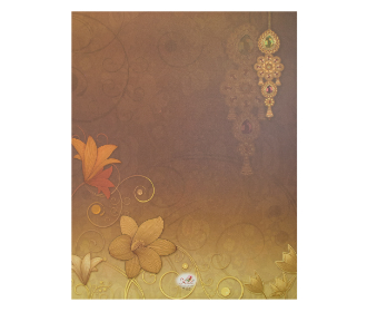 Ganesha wedding card in fawn and brown with traditional images