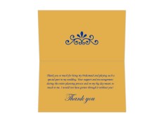 Thank you card  in Golden & Antique Blue Color