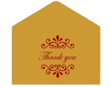 Thank you card  in Golden & Antique Red Color