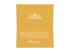 Thank you card  in Golden & Antique White Color