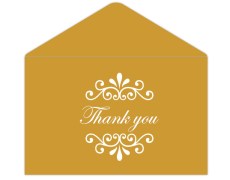 Thank you card  in Golden & Antique White Color
