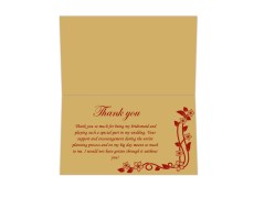 Thank you card in Golden & Red Floral Design