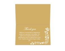 Thank you card in Golden & White Floral Design