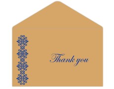 Thank you card in Golden and Blue Color
