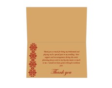 Thank you card  in Golden and Red Color
