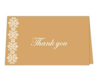Thank you card in Golden and White Color