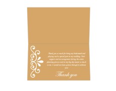 Thank you card  in Golden & White Design