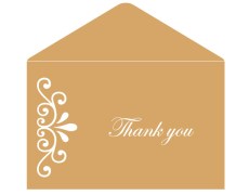 Thank you card  in Golden & White Design