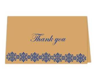 Thank you card  in Golden & Blue Design