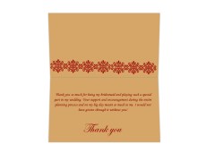 Thank you card in Golden & Red Design