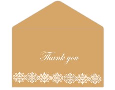Thank you card in Golden & White Design