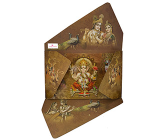 Gift wrap style Hindu Wedding card with Multiple images