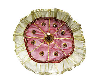 Gold & Maroon Tissue Thali Cover