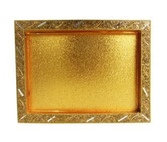 Golden colored Saree Tray with Hard board base