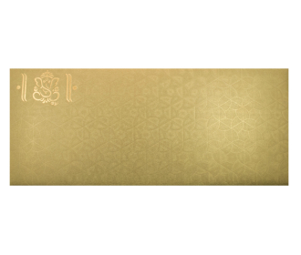 Golden Ganesha invite with a folding insert and glossy finish